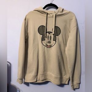 Disney Mickey Mouse Tan Pull Over Hoodie XXL
